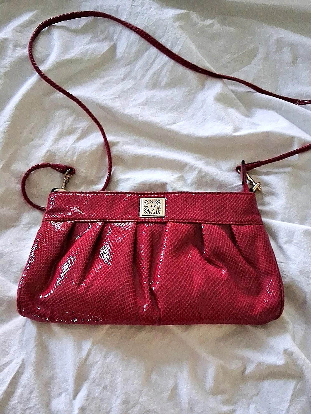 Anne Klein Red Patent Crossbody Bag